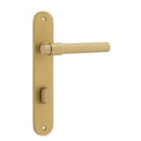 Iver Helsinki Solid Brass Door Lever on Oval Backplate | Privacy Lever Set Only | 7 Finishes - Brushed Gold PVD