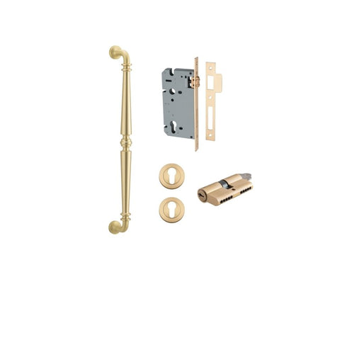 IVER Sarlat Door Pull Handle | 450mm Entrance Kit (Key/Key) - Brushed Gold PVD