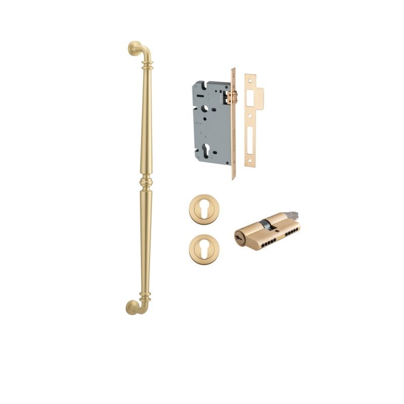 IVER Sarlat Door Pull Handle | 600mm Entrance Kit (Key/Key) - Brushed Gold PVD