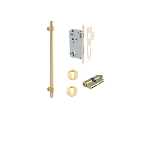 IVER Helsinki Door Pull Handle | 450mm Entrance Kit (Key/Key) - Brushed Gold PVD