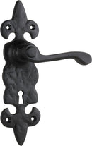 TRADCO STRATFORD LEVER DOOR HANDLE ON BACKPLATE MATT BLACK - primehardware