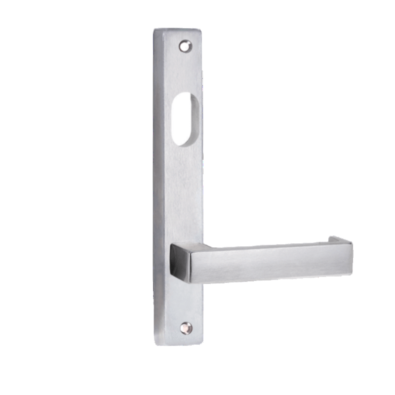 Lockwood 4701 Square End Plate With Cylinder Hole & 111 Lever Satin Chrome 4701/111SC - primehardware