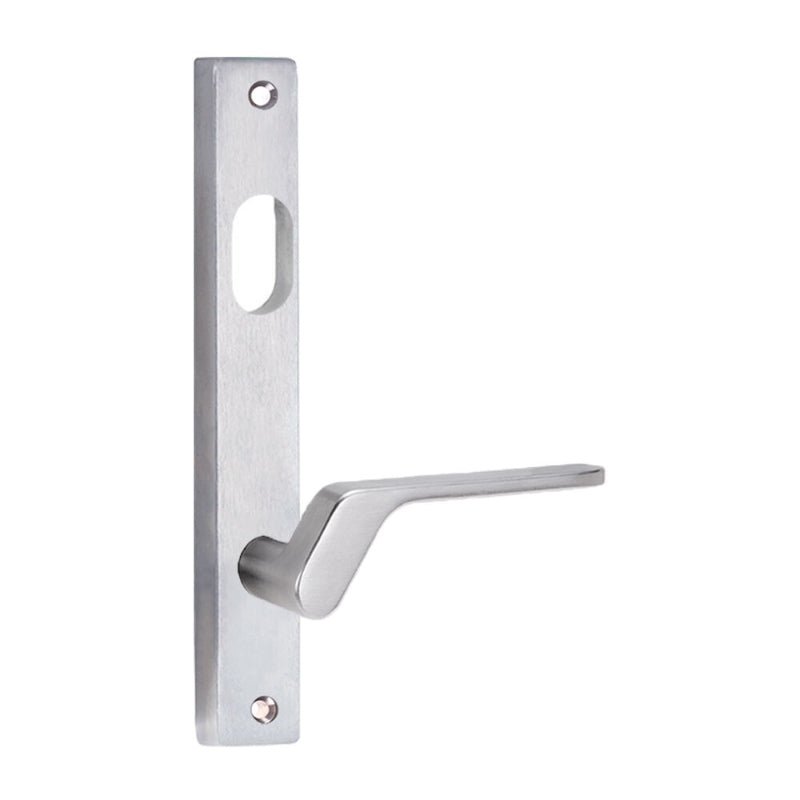 Lockwood 4701 Square End Plate With Cylinder Hole & 41 Lever Left Hand Satin Chrome 4701/41LSC - primehardware