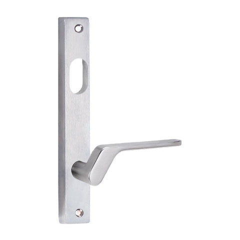 Lockwood 4701 Square End Plate With Cylinder Hole & 41 Lever Left Hand Satin Chrome 4701/41LSC - primehardware