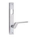 Lockwood 4701 Square End Plate With Cylinder Hole & 41 Lever Left Hand Satin Chrome 4701/41LSC - primehardware