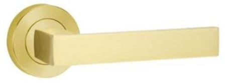 Lockwood Symphony 101 Lever On Round Rose Full Set Polished Brass 1220/1221/101PB - primehardware