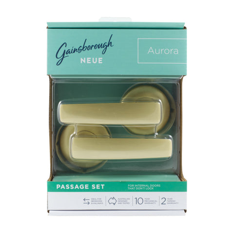 Gainsborough Neue Aurora Passage Lever Set in Satin Brass