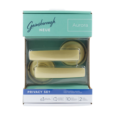 Gainsborough Neue Aurora Privacy Lever Set Satin Brass