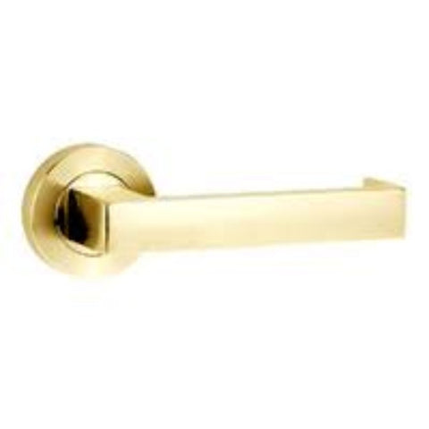 Lockwood Symphony 111 Lever On Round Rose Full Set Polished Brass 1220/1221/111PB - primehardware
