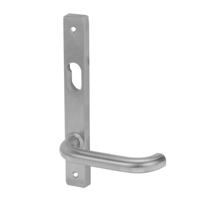 Lockwood 4701 Square End Plate With Cylinder Hole & 70 Lever Satin Chrome 4701/70SC - primehardware