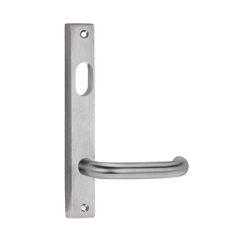 Lockwood 4701 Square End Plate With Cylinder Hole & 77 Lever Satin Chrome 4701/77SC - primehardware