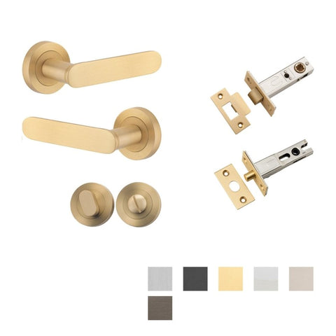 Iver Bronte Door Lever On Round Rose - primehardware