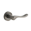 IVER Stirling Door Lever Handle On Round Rose | Passage Lever Set Only | 8 Finishes - Distressed Nickel