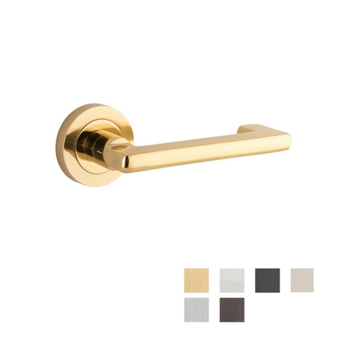 Iver Baltimore Return Door Lever Handle On Round Rose & Square Rose - primehardware