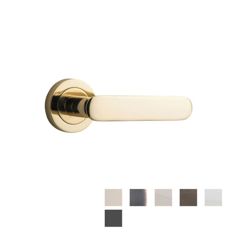 Iver Bronte Door Lever On Round Rose - primehardware