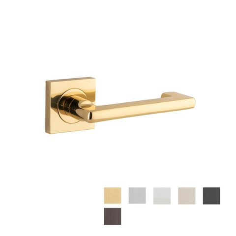 Iver Baltimore Return Solid Brass Door Lever Handle On Round Rose | Lever Set Only - lifestyle