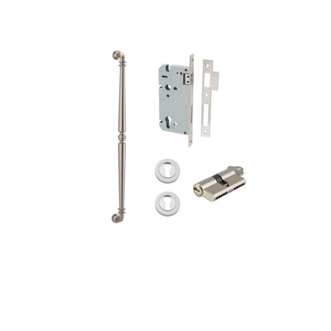 IVER Sarlat Door Pull Handle | 600mm Entrance Kit (Key/Key) - Satin Nickel