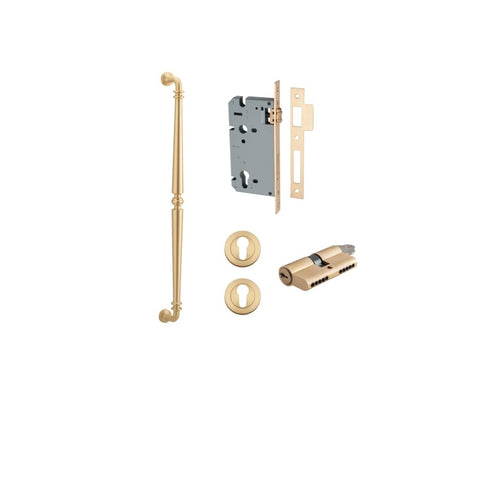 IVER Sarlat Door Pull Handle | 600mm Entrance Kit (Key/Key) - Brushed Brass