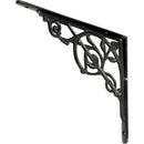 TradCo Shelf Bracket Victorian Medium Matt Black H205xP250mm - primehardware