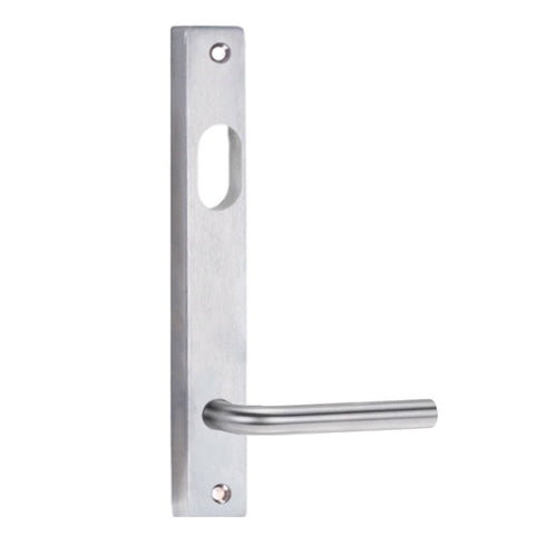 Lockwood 4701 Square End Plate With Cylinder Hole & 97 Lever Satin Chrome 4701/97SC - primehardware