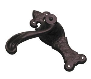Superior Brass Lever Latch Iron Matt Black 170x50mm ONLY LEVER SET - primehardware