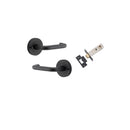 Iver Oslo Door Lever on Round Rose | Inbuilt Privacy Kit | 9 Finishes - Matt Black