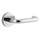Iver Oslo Door Lever on Round Rose | Passage Lever Set Only | 9 Finishes - Polished Chrome