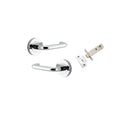 Iver Oslo Door Lever on Round Rose | Inbuilt Privacy Kit | 9 Finishes - Polished Chrome