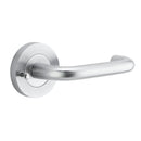 Iver Oslo Door Lever on Round Rose | Inbuilt Privacy Kit | 9 Finishes - Brushed Chrome