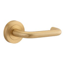 Iver Oslo Door Lever on Round Rose | Passage Lever Set Only | 9 Finishes - Brushed Brass