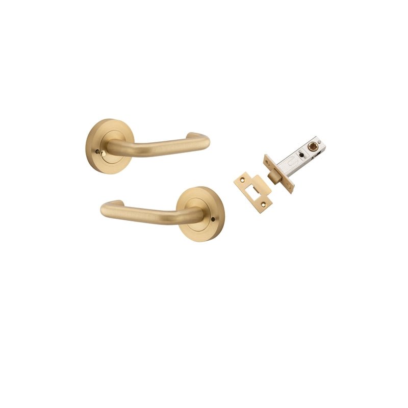 Iver Oslo Lever Door Handle On Round Rose - primehardware