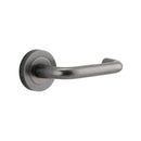 Iver Oslo Door Lever on Round Rose | Passage Lever Set Only | 9 Finishes - Distressed Nickel