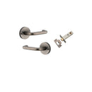 Iver Oslo Door Lever on Round Rose | Inbuilt Privacy Kit | 9 Finishes - Distressed Nickel