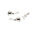 Iver Oslo Door Lever on Round Rose | Inbuilt Privacy Kit | 9 Finishes - Polished Nickel