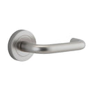 Iver Oslo Door Lever on Round Rose | Passage Lever Set Only | 9 Finishes - Satin Nickel