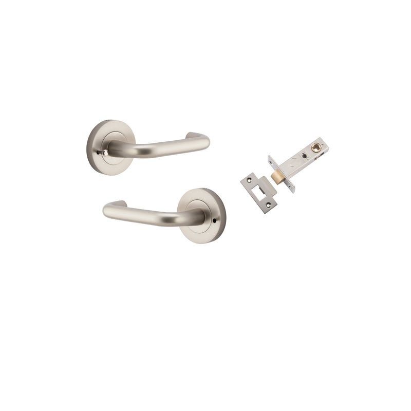 Iver Oslo Lever Door Handle On Round Rose - primehardware
