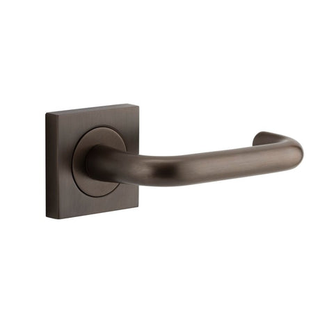Iver Oslo Square Lever Door Handle On Rose - primehardware