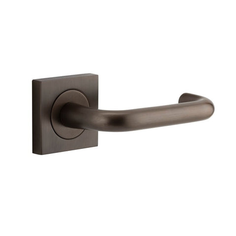 Iver Oslo Door Lever on Square Rose | Passage Lever Set Only | 9 Finishes - Signature Brass