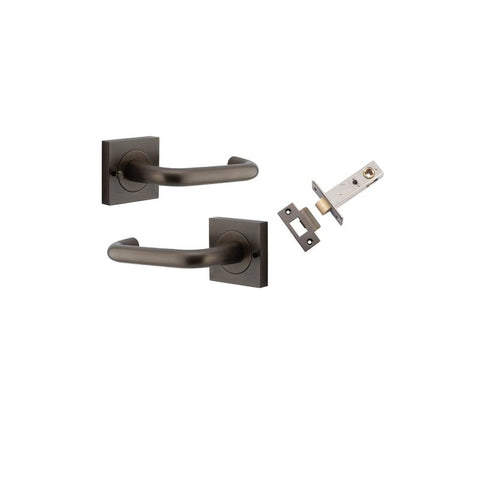 Iver Oslo Square Lever Door Handle On Rose - primehardware