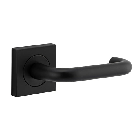 Iver Oslo Door Lever on Square Rose | Passage Lever Set Only | 9 Finishes - Matt Black