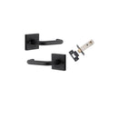 Iver Oslo Door Lever on Square Rose | Inbuilt Privacy Kit | 9 Finishes - Matt Black