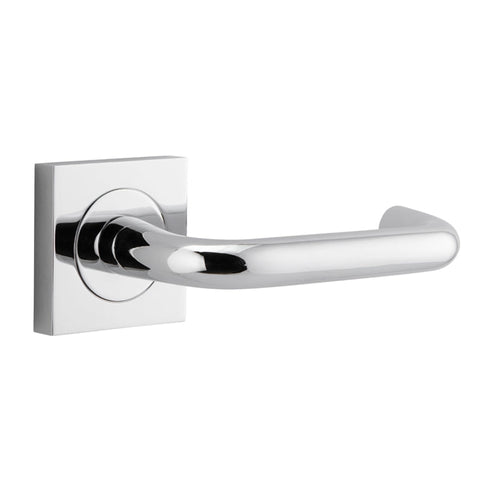 Iver Oslo Door Lever on Square Rose | Passage Lever Set Only | 9 Finishes - Polished Chrome