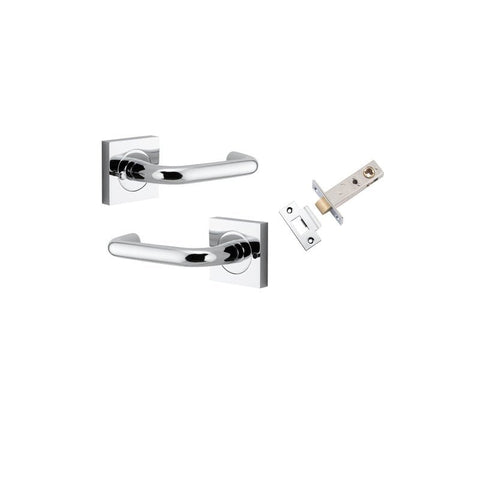 Iver Oslo Door Lever on Square Rose | Inbuilt Privacy Kit | 9 Finishes - Polished Chrome