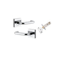 Iver Oslo Door Lever on Square Rose | Inbuilt Privacy Kit | 9 Finishes - Polished Chrome
