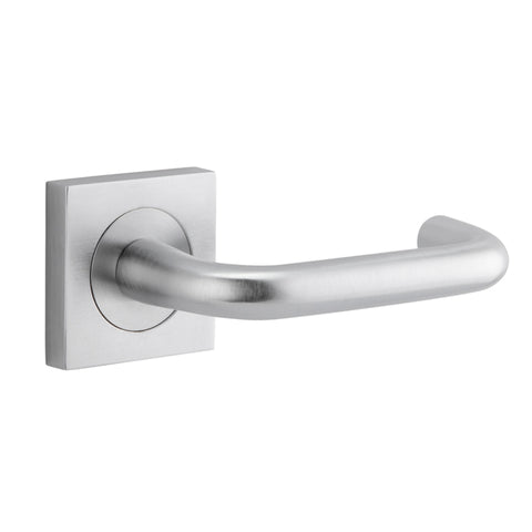Iver Oslo Square Lever Door Handle On Rose - primehardware