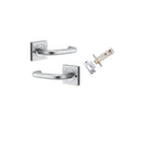Iver Oslo Door Lever on Square Rose | Inbuilt Privacy Kit | 9 Finishes - Brushed Chrome