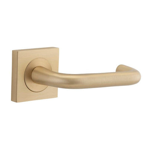 Iver Oslo Square Lever Door Handle On Rose - primehardware