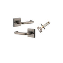 Iver Oslo Door Lever on Square Rose | Inbuilt Privacy Kit | 9 Finishes - Distressed Nickel