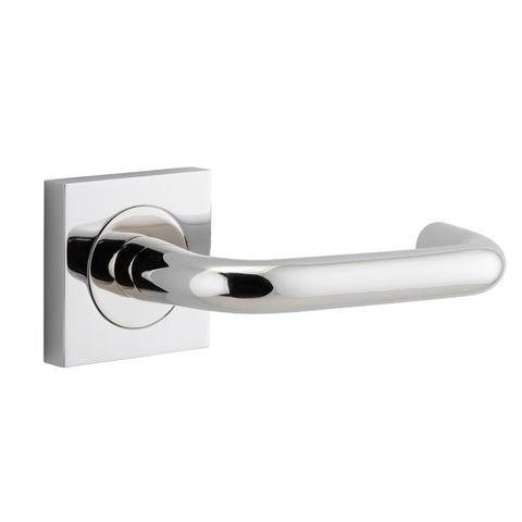 Iver Oslo Square Lever Door Handle On Rose - primehardware
