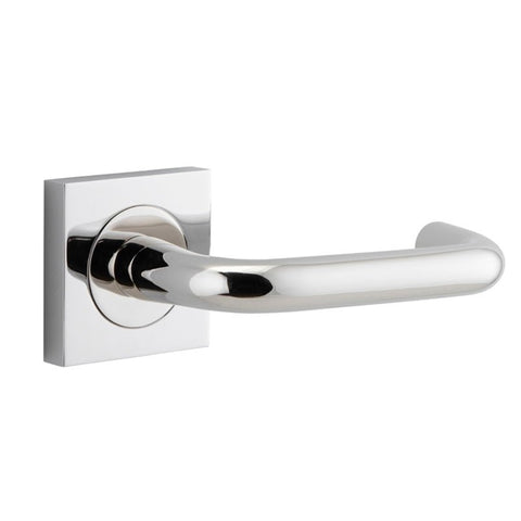 Iver Oslo Door Lever on Square Rose | Passage Lever Set Only | 9 Finishes - Polished Nickel